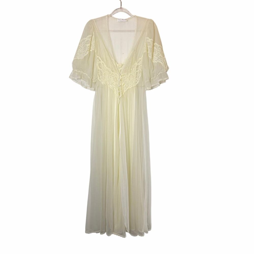 Val Mode Lingerie Vintage Peignor Set Ivory / Cream